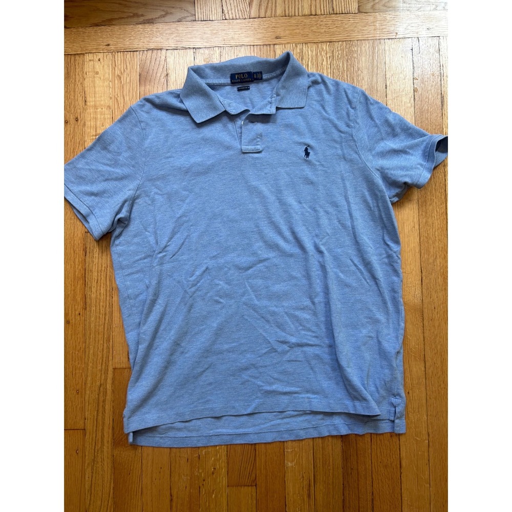 Polo Ralph Lauren Mens XL Classic Fit Short Sleeve Polo Shirt Light Blue Heather